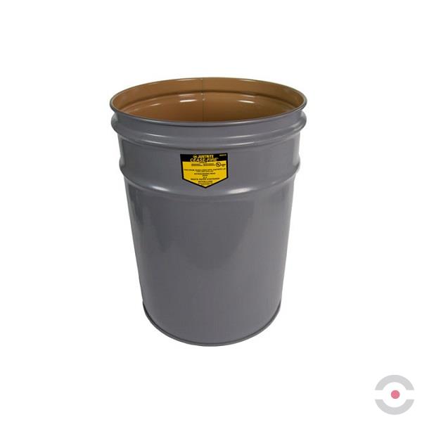 Pojemnik zabezpieczający na odpady papierowe Justrite, b/pokrywy, 17 l, szary