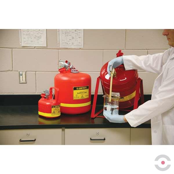 Pojemnik polietylenowy Justrite, osprzęt stal nierdz., 19 l, czerwony