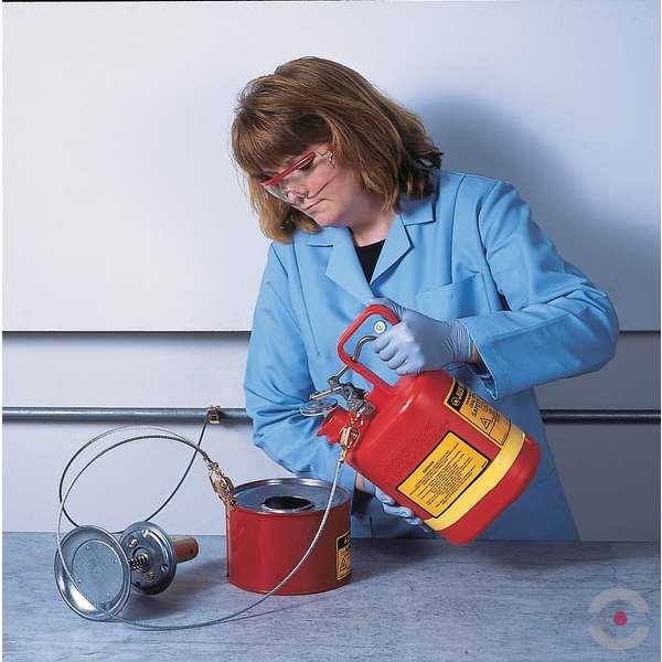 Pojemnik polietylenowy Justrite, osprzęt stal nierdz., 4 l, czerwony