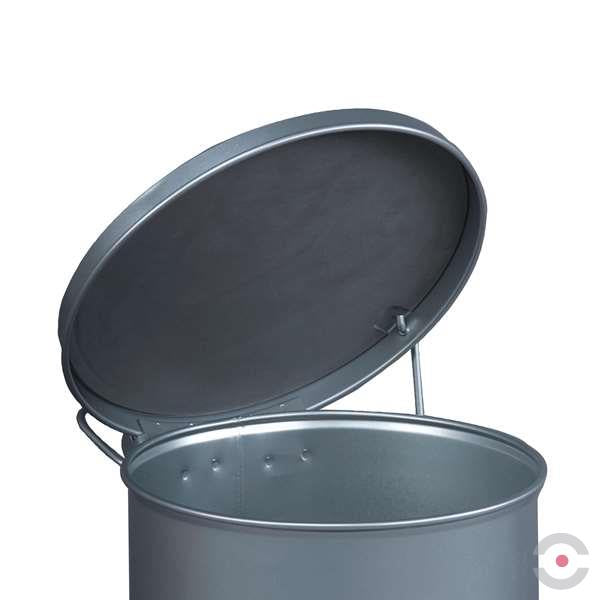 Pojemnik zabezpieczający Justrite stalowy na odpady olejowe, dźwignia nożna, 20 l, SoundGard, srebrny