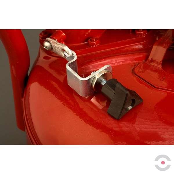 Pojemnik zabezpieczający Justrite stalowy na płyny łatwopalne, Typ II, D.O.T. wąż spustowy 16 mm, 9,5 l, czerwony