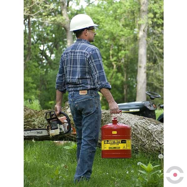 Pojemnik zabezpieczający Justrite stalowy na płyny łatwopalne 19 l, Typ I, czerwony