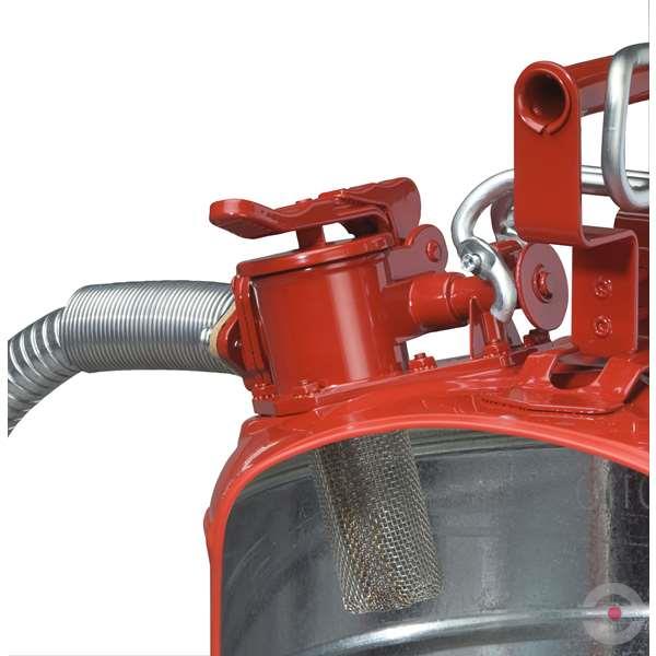 Pojemnik zabezpieczający Justrite stalowy na płyny łatwopalne Typ II, wąż spustowy 25 mm, 9,5 l, czerwony