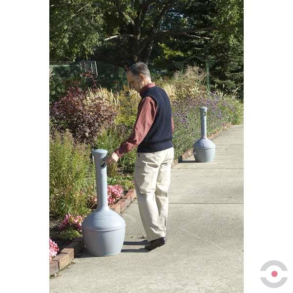 Popielnica zewnętrzna Justrite, polietylenowa Elite Cease-Fire na niedopałki, szary