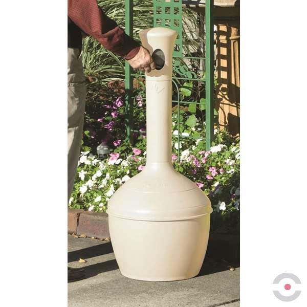 Popielnica zewnętrzna Justrite, polietylenowa Elite Cease-Fire na niedopałki, beżowy