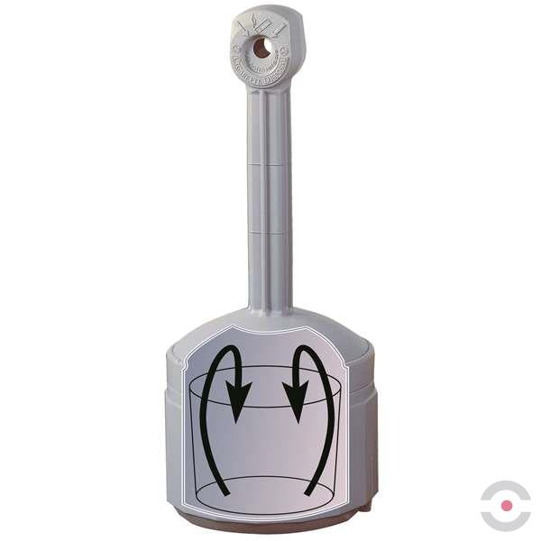 Popielnica zewnętrzna Justrite, polietylenowa Small Smokers Cease-Fire na niedopałki, czarny