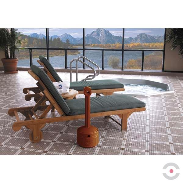 Popielnica zewnętrzna Justrite, polietylenowa Smokers Cease-Fire na niedopałki, brązowa