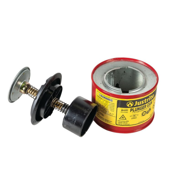 Pojemnik zabezpieczający Justrite stalowy, tłokowy do czyszczenia, 0.5 l, czerwony