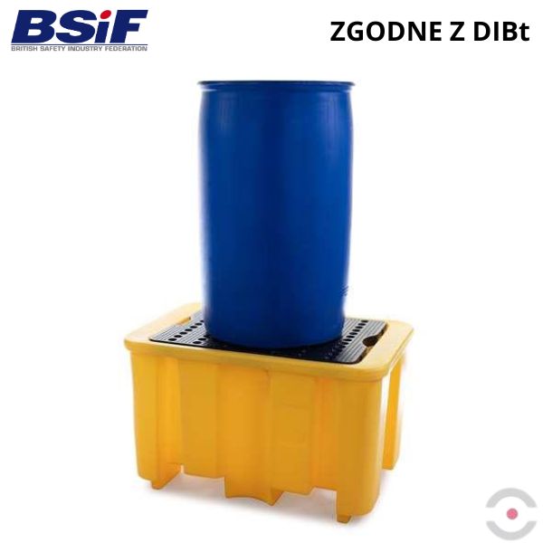 Wanna wychwytowa polietylenowa Topserw 230 l, beczka 1*200 l, kratownica, żółty, MEDIUM