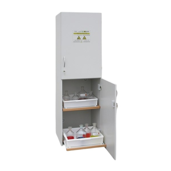 Szafa zabezpieczająca (kwasy, zasady) Topserw SLIM S, 2 komory, 4 półki wysuwane, drzwi CLA prawe