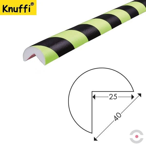 Elastyczny profil ostrzegawczo-ochronny Knuffi, typ A, neon/czarny, 50 m