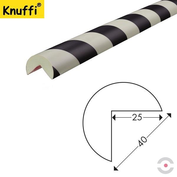 Elastyczny profil ostrzegawczo-ochronny Knuffi, typ A, czarny, fotoluminescencyjny, 1000 mm