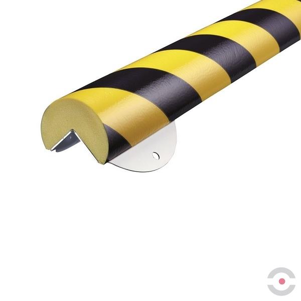 Elastyczny profil ostrzegawczo-ochronny Knuffi, typ A+, naścienny, żółty/czarny, 500 mm