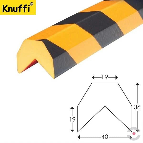 Elastyczny profil ostrzegawczo-ochronny Knuffi, typ AA, żółty/czarny, 50 m