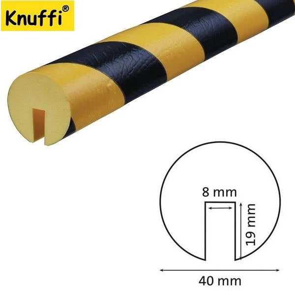 Elastyczny profil ostrzegawczo-ochronny Knuffi, typ B, żółty/czarny, 1000 mm