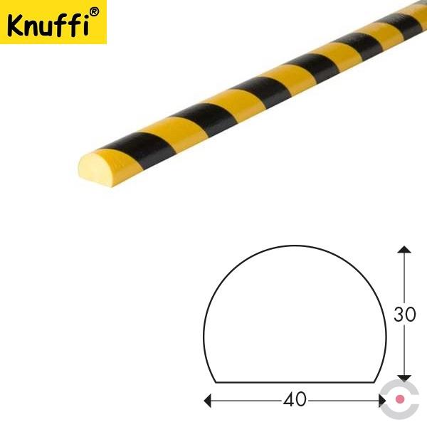Elastyczny profil ostrzegawczo-ochronny Knuffi, typ C, żółty/czarny, 1000 mm