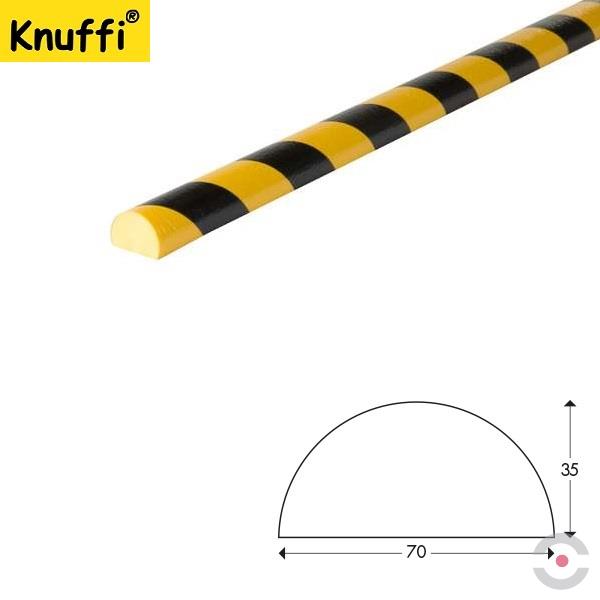 Elastyczny profil ostrzegawczo-ochronny Knuffi, typ C+, żółty/czarny, 1000 mm