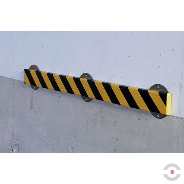 Elastyczny profil ostrzegawczo-ochronny Knuffi, typ F, naścienny, żółty/czarny, 1000 mm