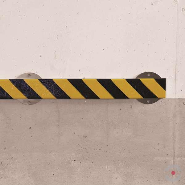 Elastyczny profil ostrzegawczo-ochronny Knuffi, typ F, naścienny, żółty/czarny, 1000 mm