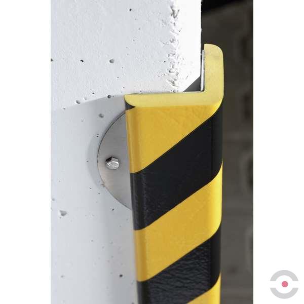 Elastyczny profil ostrzegawczo-ochronny Knuffi, typ H+, naścienny, żółty/czarny, 500 mm