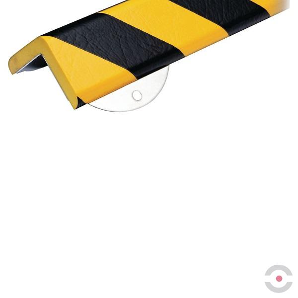 Elastyczny profil ostrzegawczo-ochronny Knuffi, typ H+, naścienny, żółty/czarny, 500 mm