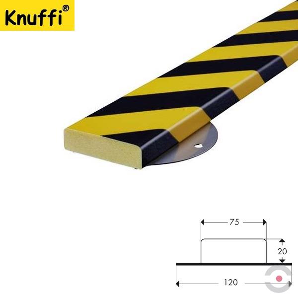 Elastyczny profil ostrzegawczo-ochronny Knuffi, typ S, naścienny, żółty/czarny, 500 mm