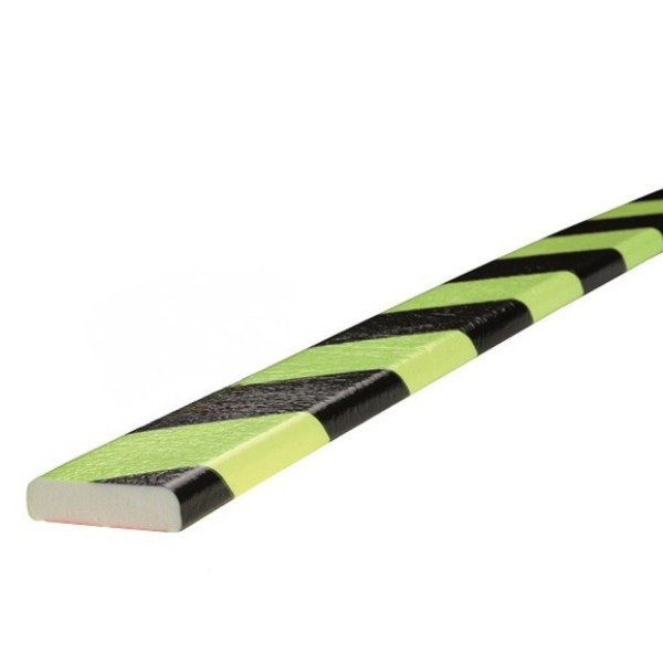 Elastyczny profil ostrzegawczo-ochronny Knuffi, typ F, magnetyczny, neon/czarny, 1000 mm