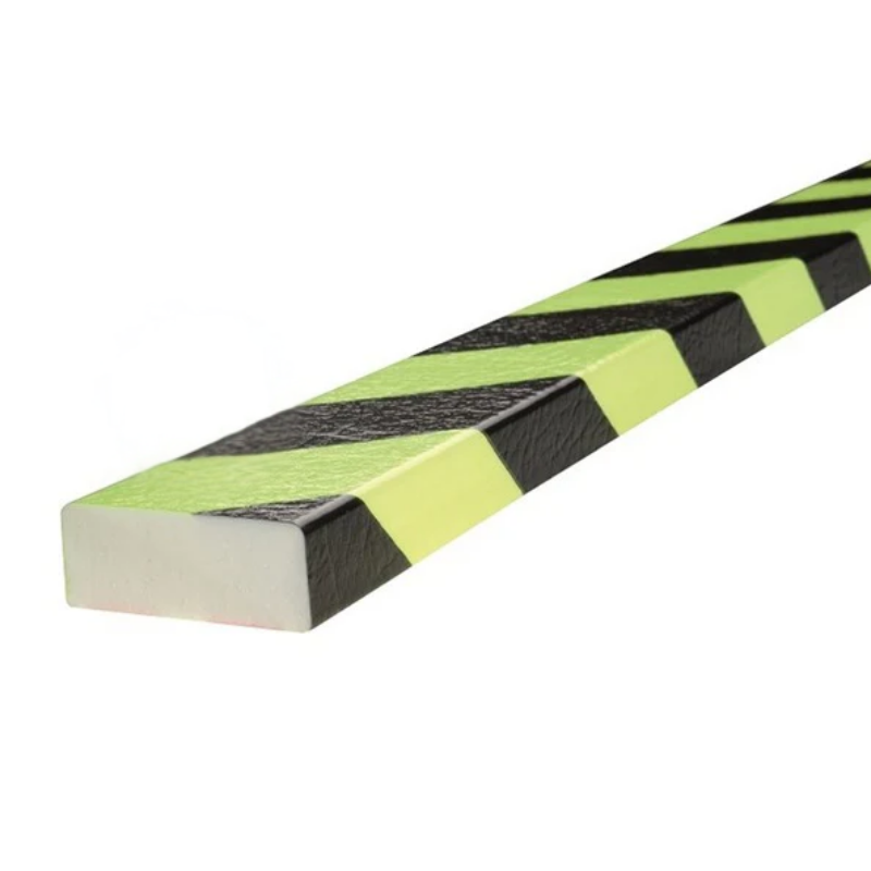 Elastyczny profil ostrzegawczo-ochronny Knuffi, typ D, magnetyczny, neon/czarny, 1000 mm