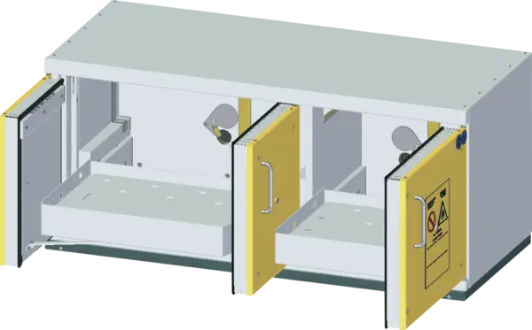 Szafa ognioodporna Topserw UNDER-90 XL, 2 tace wysuwane, drzwi CLA żółte, UTS, 90 min