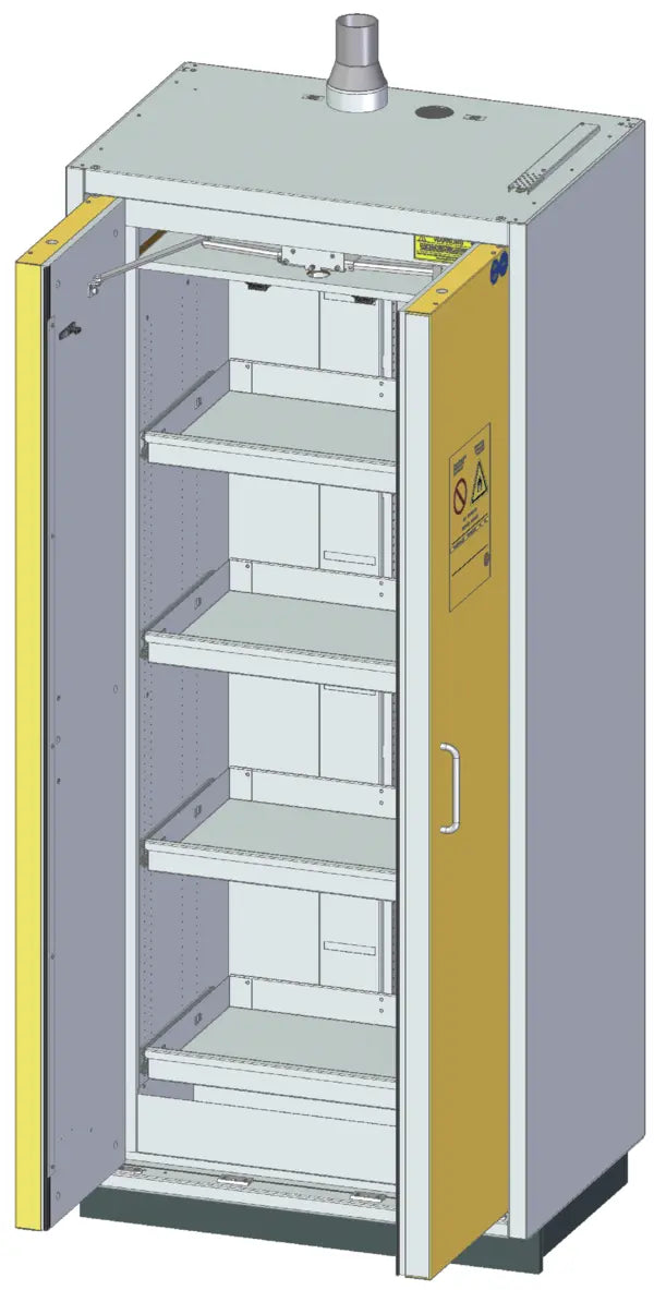 Szafa ognioodporna Topserw PRIME-90 L, 4 półki wysuwane, drzwi CLA/O żółte, CLASSIC, 90 min