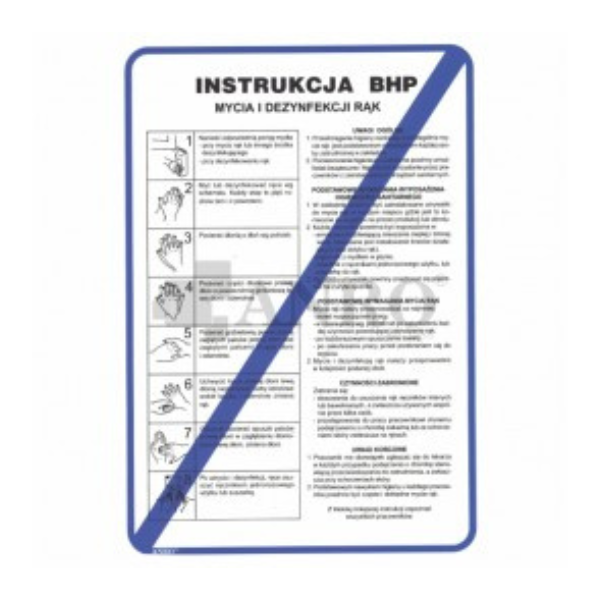 Instrukcja mycia rąk 210x290 mm PVC