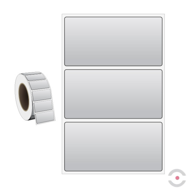 Etykiety o zwiększonej grubości RPL (taśma/sztuka), S*D 100*50 mm, 125 szt., szary