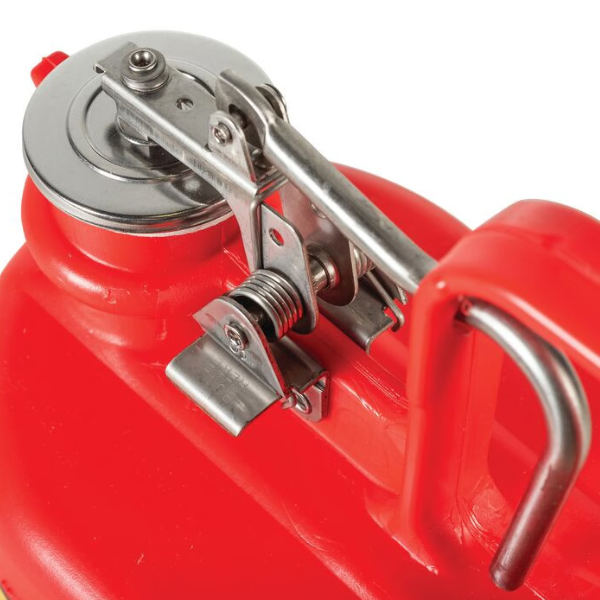 Pojemnik polietylenowy Justrite, osprzęt stal nierdz., 2 l, czerwony