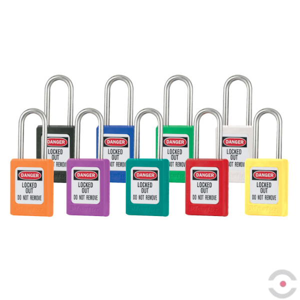 Kłódka bezpieczeństwa (Ex), korpus kompozytowy, kabłąk SN 4.76 mm, klucz KD, czerwona