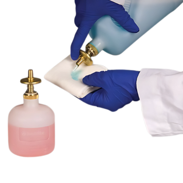 Dozownik płynów niebezpiecznych Justrite, polietylenowy, 0,24 l, biały