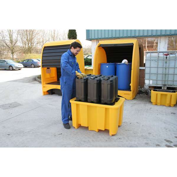 Wanna wychwytowa polietylenowa Topserw 230 l, beczka 1*200 l, kratownica, żółty, MEDIUM