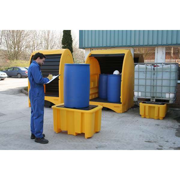 Wanna wychwytowa polietylenowa Topserw 230 l, beczka 1*200 l, kratownica, żółty, MEDIUM