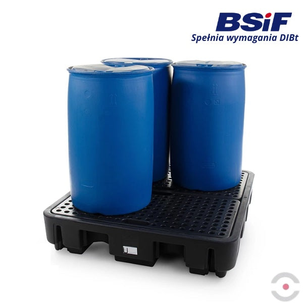 Wanna wychwytowa polietylenowa Topserw 250 l, beczka 4*200 l, kratownica, czarny, MEDIUM