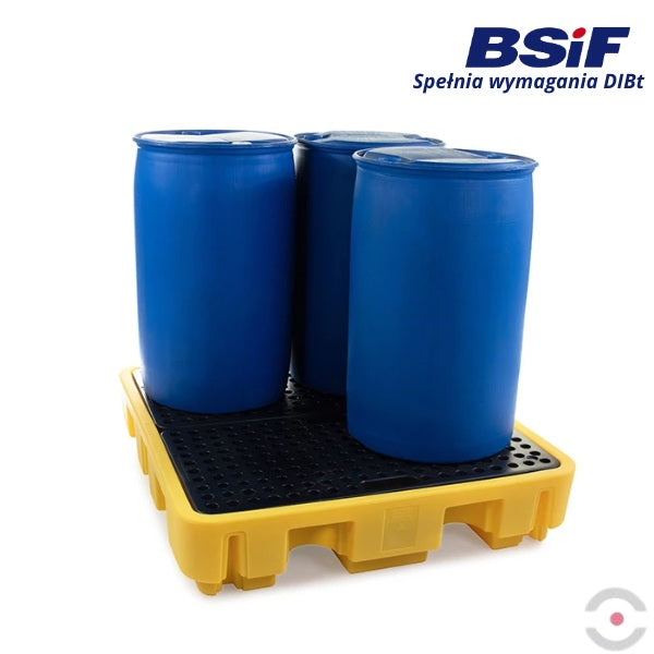 Wanna wychwytowa polietylenowa Topserw 250 l, beczka 4*200 l, kratownica, żółty, MEDIUM