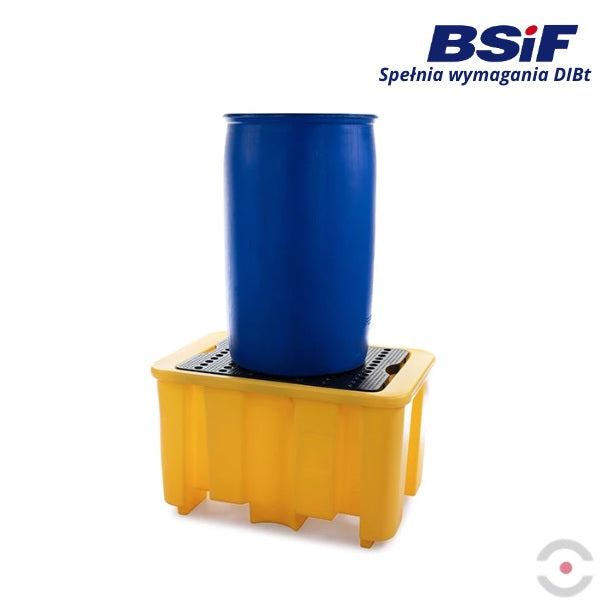 Wanna wychwytowa polietylenowa Topserw 230 l, beczka 1*200 l, kratownica, żółty, MEDIUM