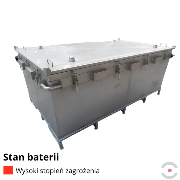 Pojemnik PG1 do transportu (ADR), składowania baterii Topserw, 2603 l, stal nierdzewna, wypełniacz PyroBubbles