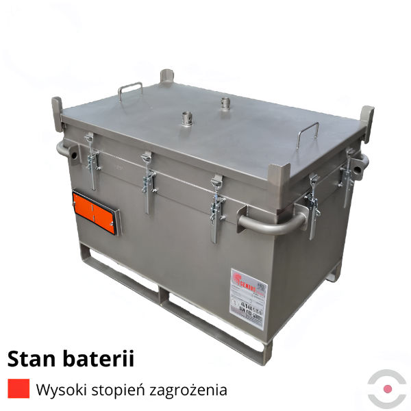 Pojemnik PG1 do transportu (ADR), składowania baterii Topserw, 473 l, stal nierdzewna, wypełniacz PyroBubbles