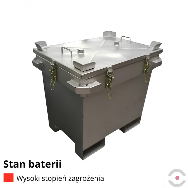 Pojemnik PG1 do transportu (ADR), składowania baterii Topserw, 188 l, stal nierdzewna, wypełniacz PyroBubbles