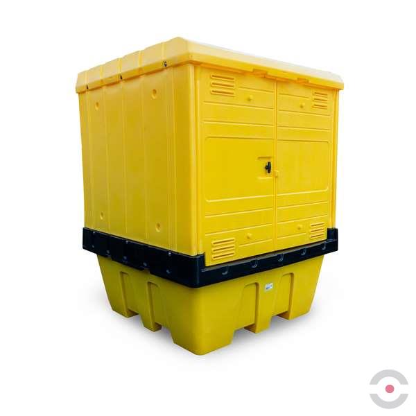 Stanowisko robocze polietylenowe Topserw 1260 l, IBC 1*1000 l, żółty/żółty, HARDCOVER