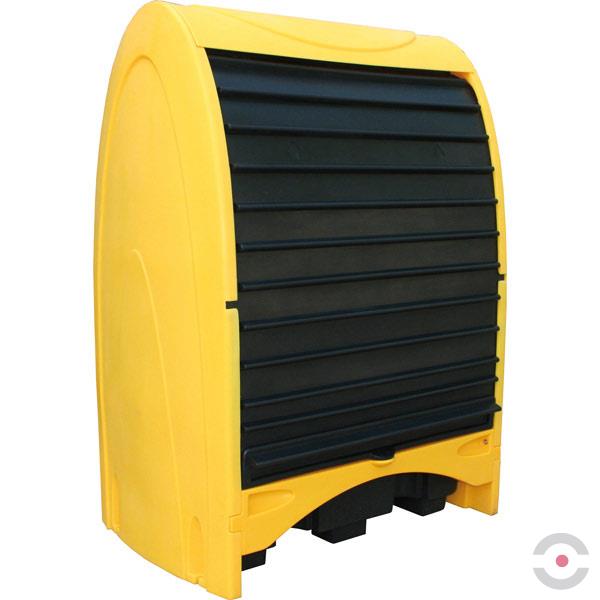 Stanowisko robocze polietylenowa Topserw 250 l, beczka 2*200 l, żółty/czarny, HARDCOVER