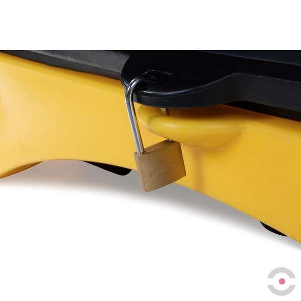 Stanowisko robocze polietylenowa Topserw 250 l, beczka 2*200 l, żółty/czarny, HARDCOVER