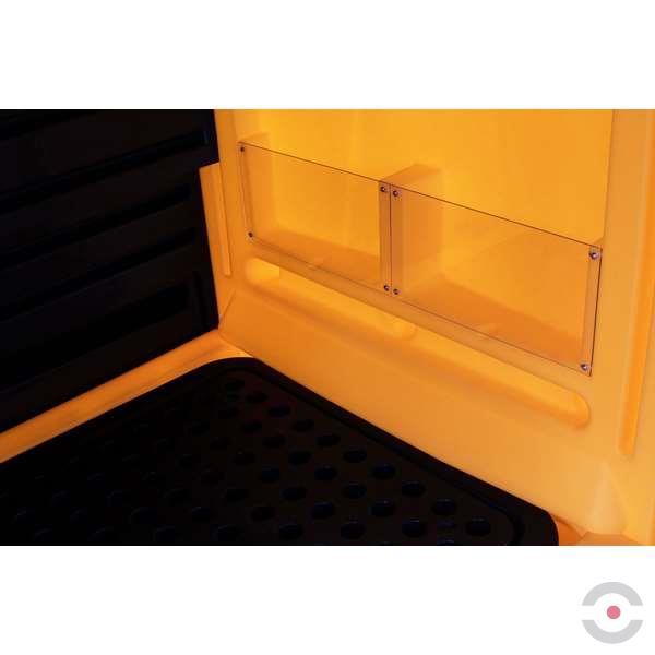 Stanowisko robocze polietylenowa Topserw 250 l, beczka 2*200 l, żółty/czarny, HARDCOVER