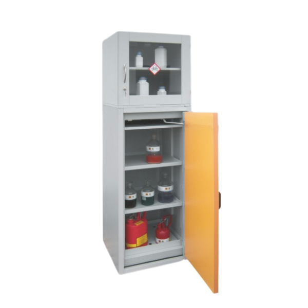 Szafa kombinowana Topserw COMBI-30 M, 1 półka, 2 moduły, drzwi GL CLA, szare/żółte, LAB, 30 min