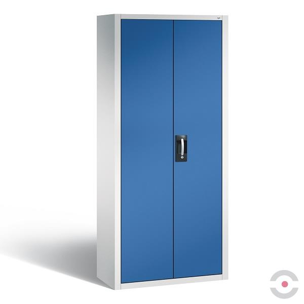 Szafa warsztatowa L, 74 pojemniki, drzwi dwuskrzydłowe, W*S*G 1690*700*300 mm, szary/niebieski