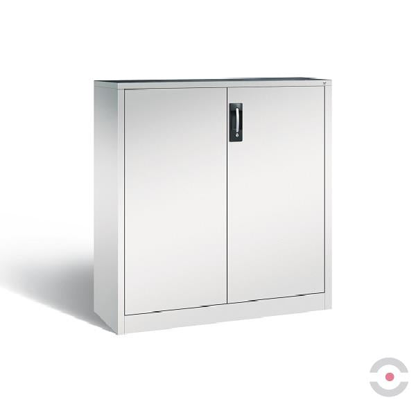 Szafa warsztatowa M, 2 półki, mata, drzwi dwuskrzydłowe, W*S*G 1200*1200*500 mm, szary